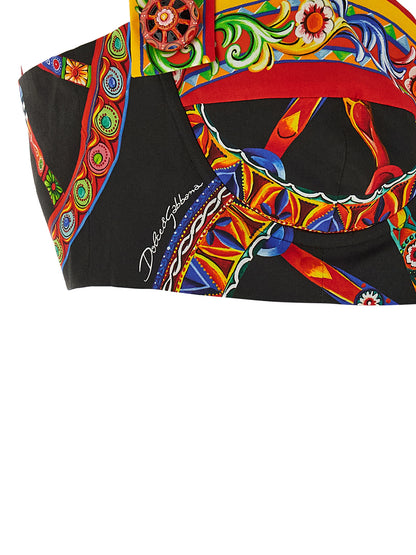 Blusa De Algodón Multicolor Dolce & Gabbana - Corte Corsé Fluido