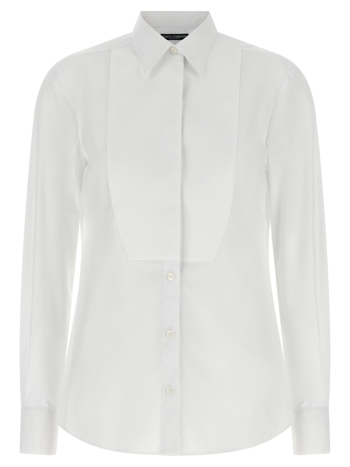 Dolce & Gabbana Blusa De Algodón Blanca Diseño Clásico