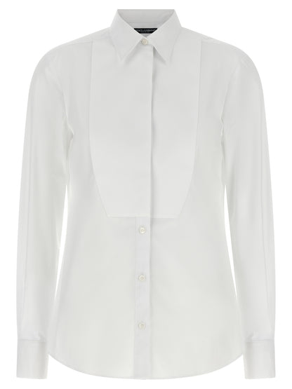 Dolce & Gabbana Blusa De Algodón Blanca Diseño Clásico
