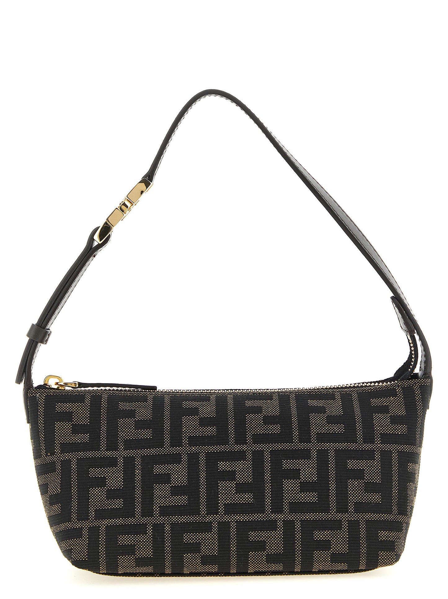 Portefeuille compact Fendi en polyester marron