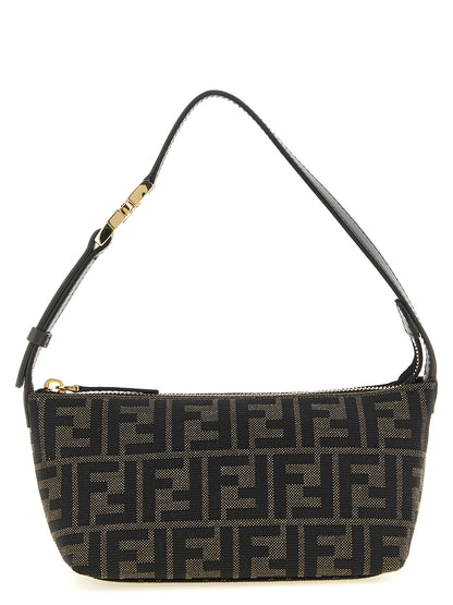 Portefeuille compact Fendi en polyester marron