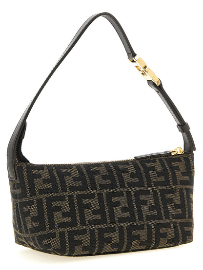 Portefeuille compact Fendi en polyester marron