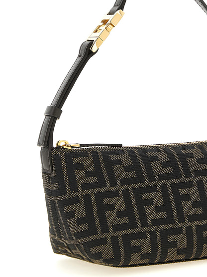 Portefeuille compact Fendi en polyester marron