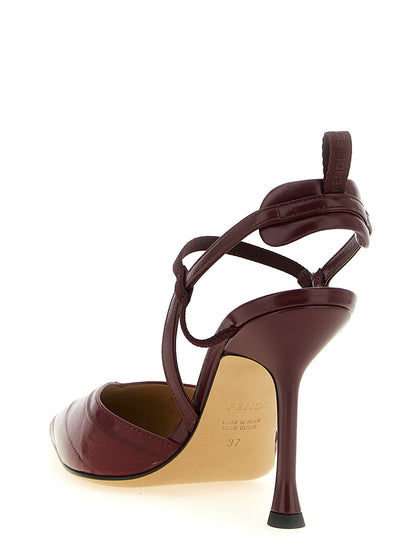 Fendi Bombas De Plataforma De Piel De Cordero Burdeos