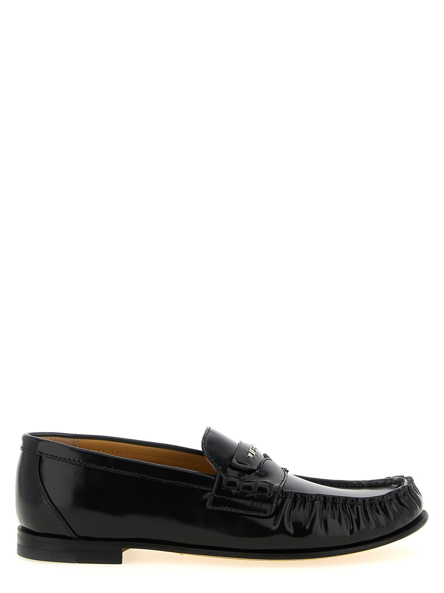 Mocassins Desserrés Fendi en Cuir de Veau Noir