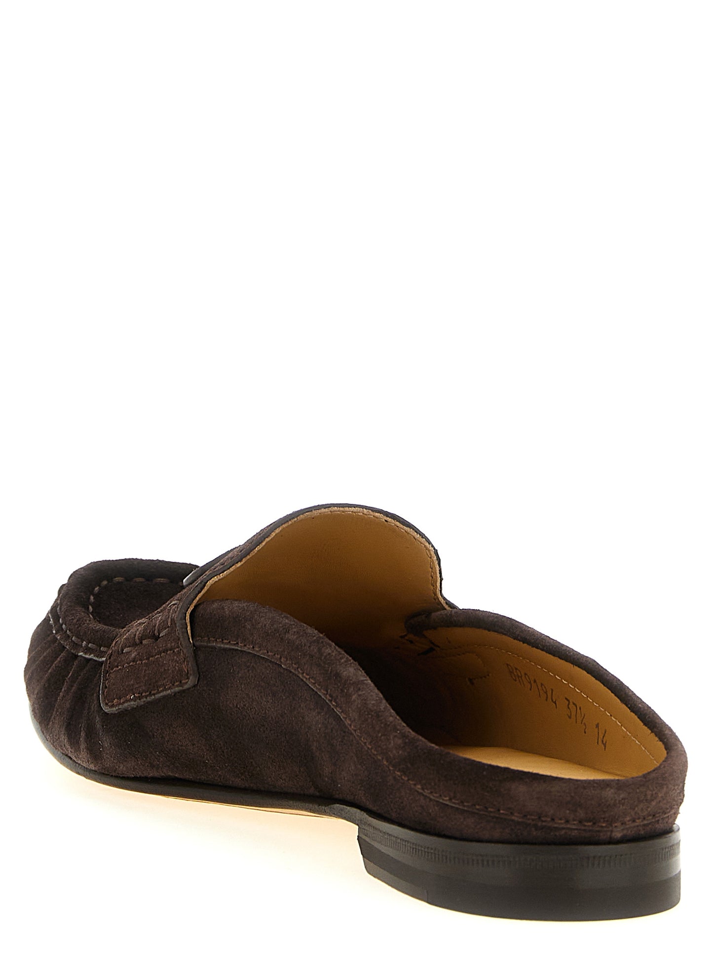 Brown Fendi Scrunch Calfskin Slip-On Loafers