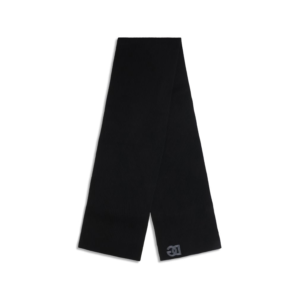 Écharpe noire en laine Ovis Aries de Dolce & Gabbana