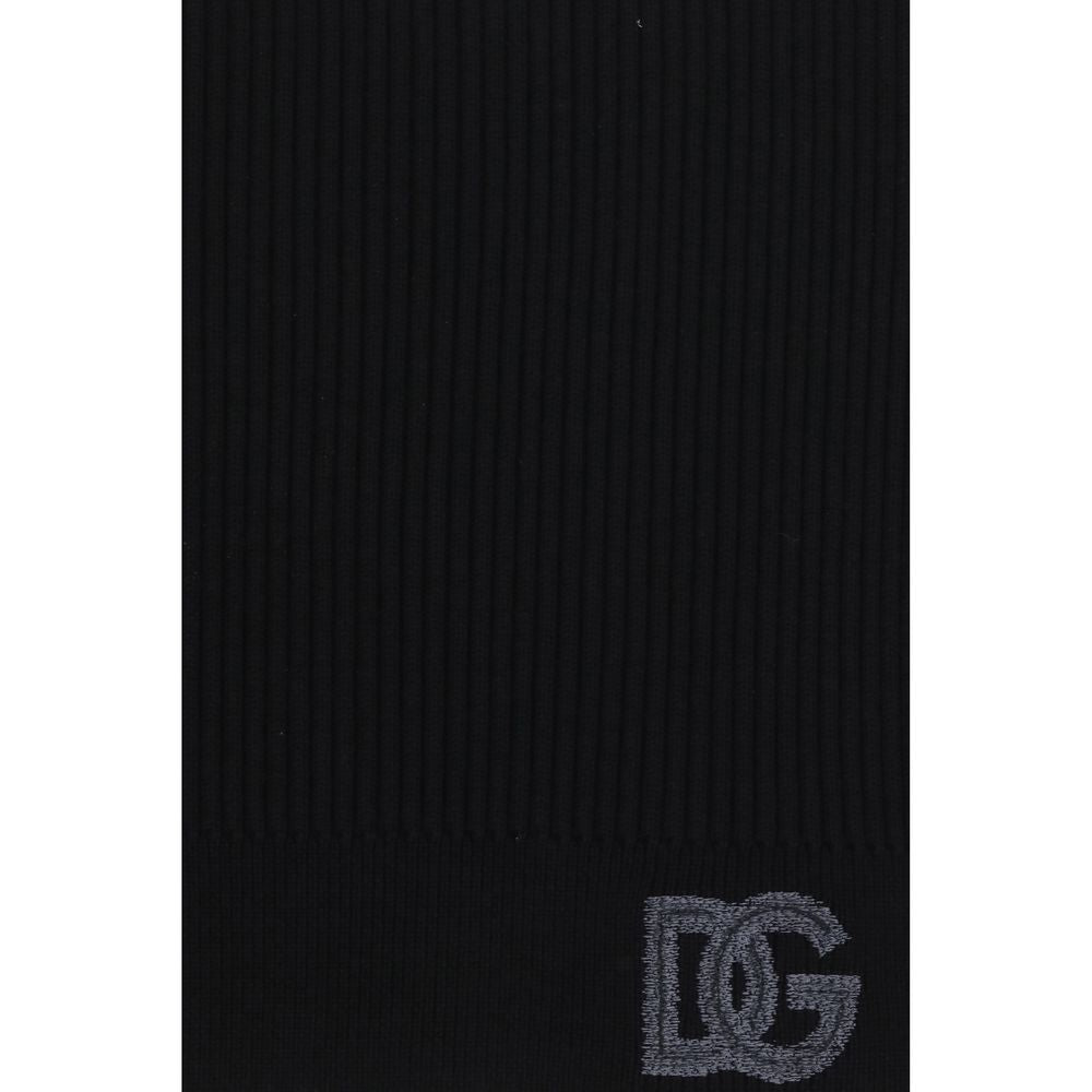 Écharpe noire en laine Ovis Aries de Dolce & Gabbana