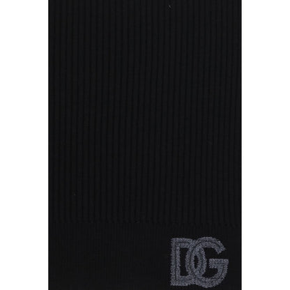 Écharpe noire en laine Ovis Aries de Dolce & Gabbana