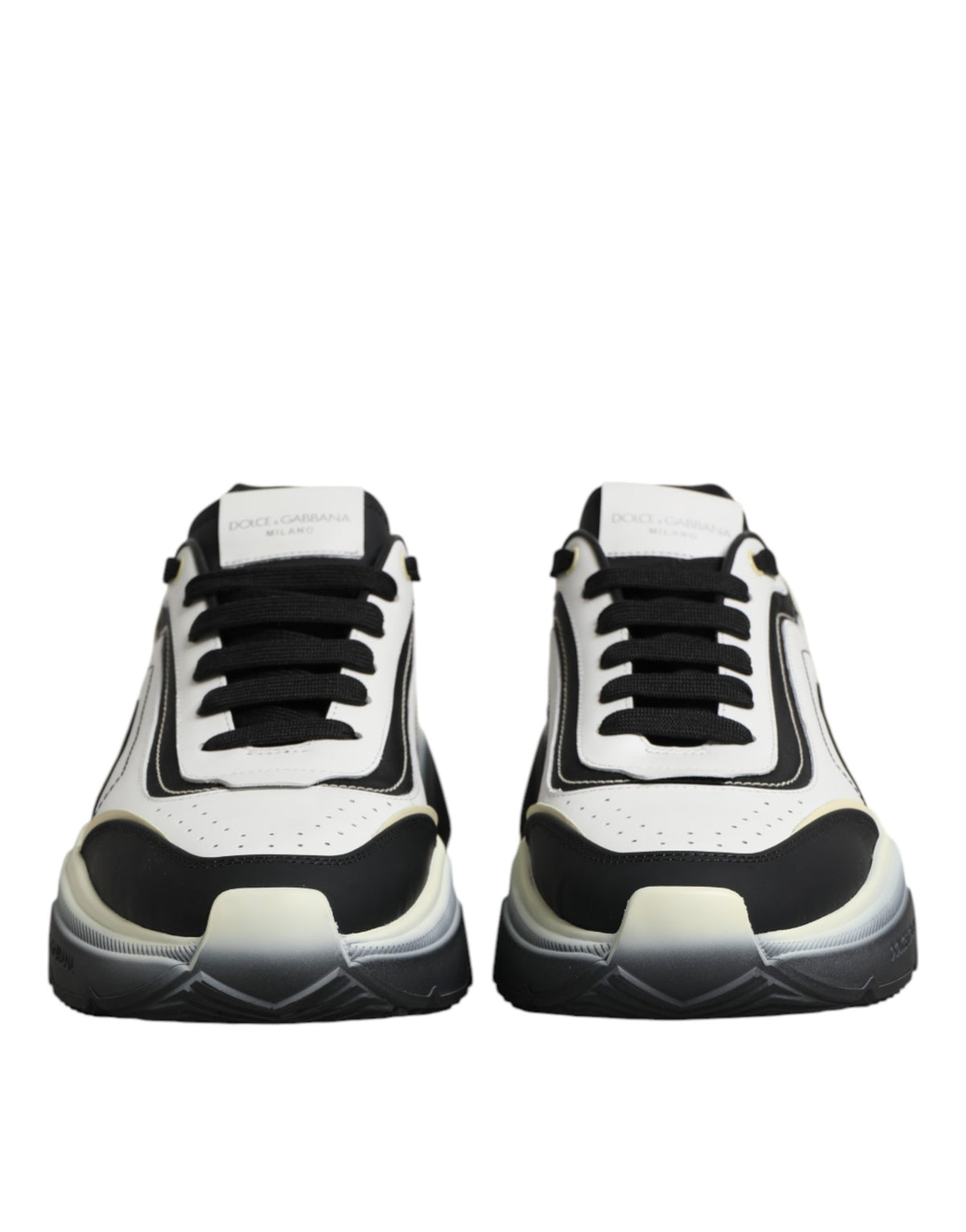 Chaussures baskets bicolores blanches et noires Daymaster Two Tone Dolce & Gabbana