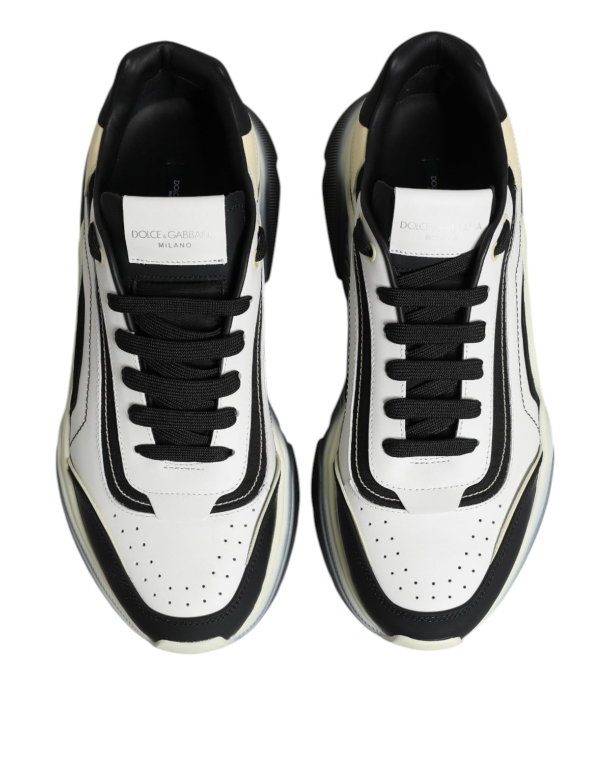 Chaussures baskets bicolores blanches et noires Daymaster Two Tone Dolce & Gabbana