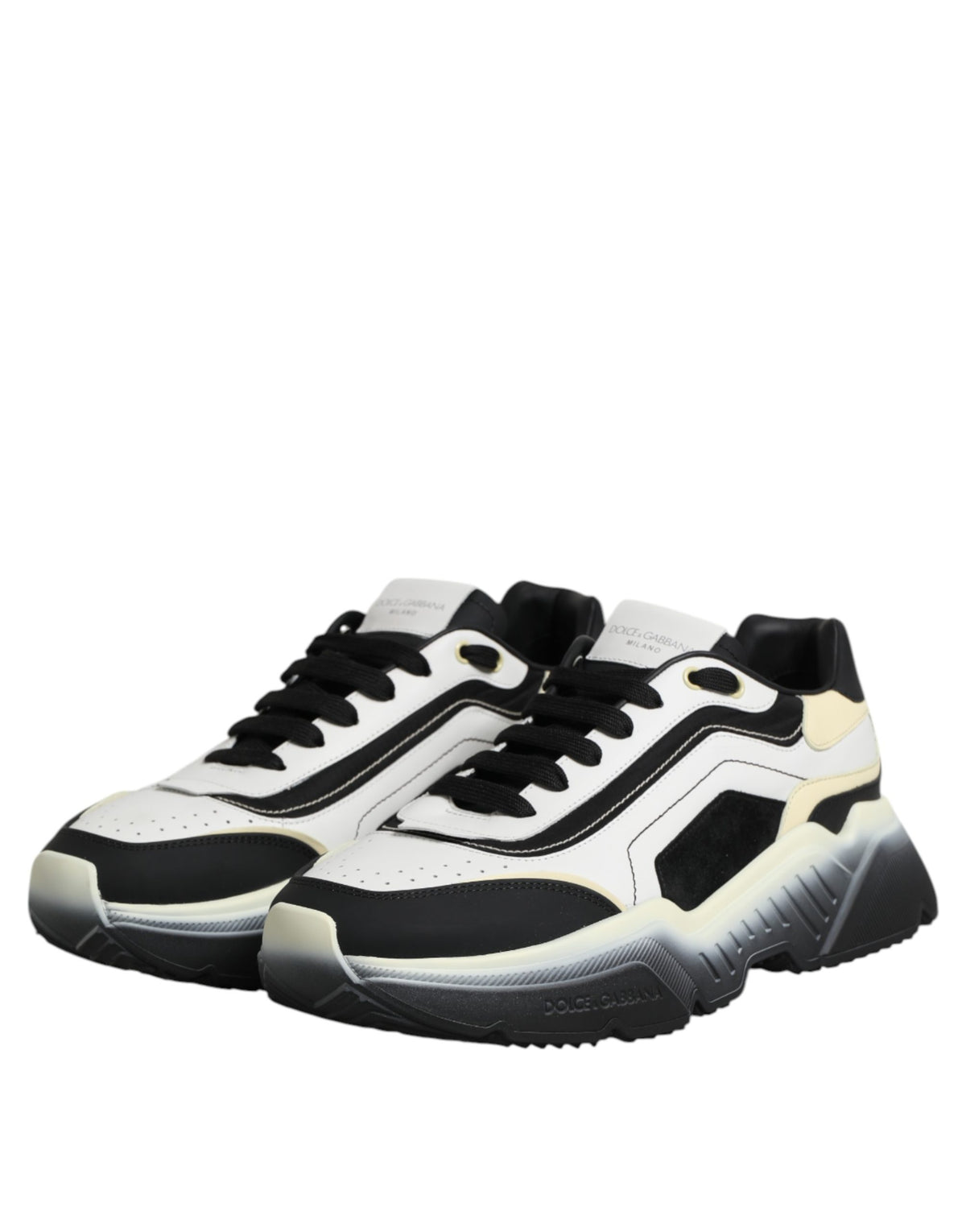 Chaussures baskets bicolores blanches et noires Daymaster Two Tone Dolce & Gabbana