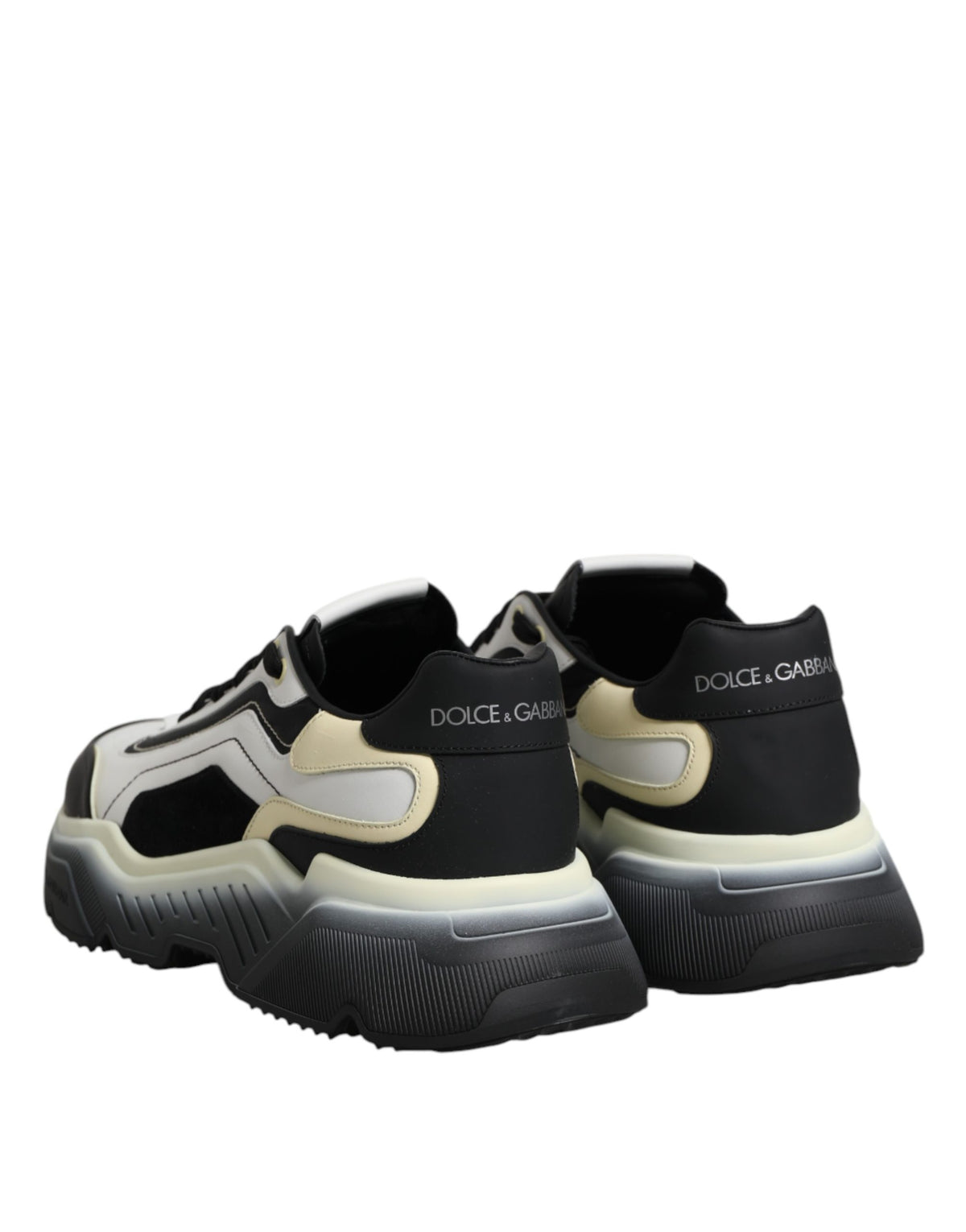 Chaussures baskets bicolores blanches et noires Daymaster Two Tone Dolce & Gabbana