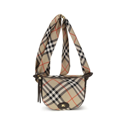 Burberry Sac à Bandoulière en Soie Beige Style Classique