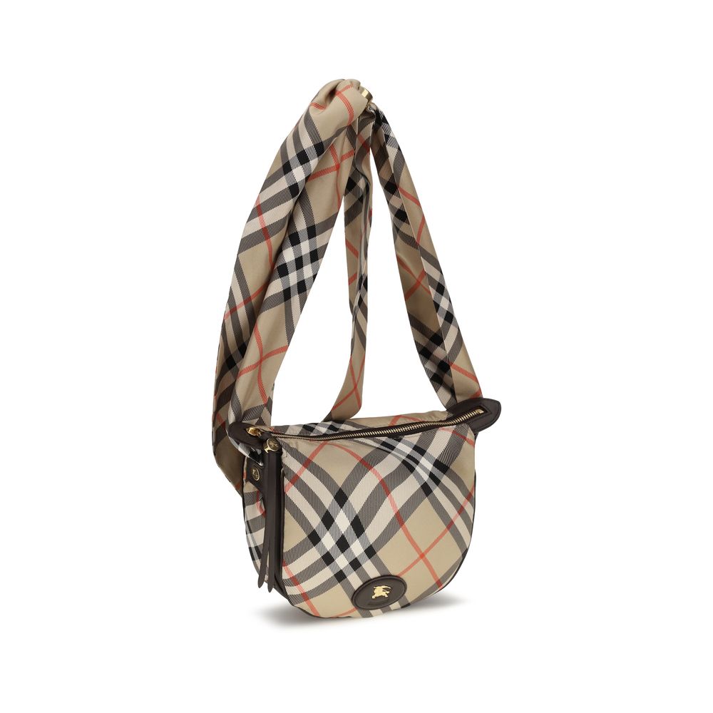 Burberry Sac à Bandoulière en Soie Beige Style Classique