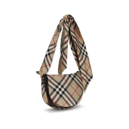 Burberry Sac à Bandoulière en Soie Beige Style Classique