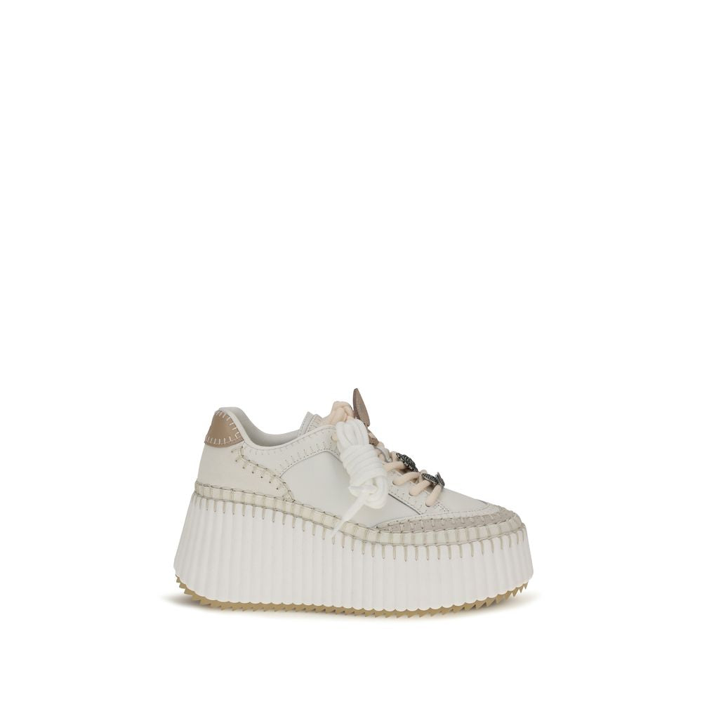 Chloé Zapatillas Plataforma Bos Taurus - Blancas De Piel De Ternera