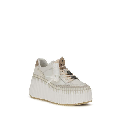 Chloé Zapatillas Plataforma Bos Taurus - Blancas De Piel De Ternera