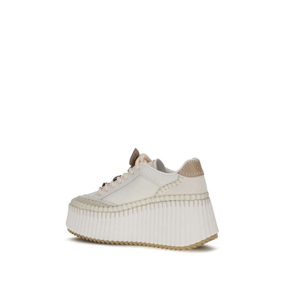 Chloé Zapatillas Plataforma Bos Taurus - Blancas De Piel De Ternera