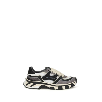 Dolce & Gabbana Gray Calfskin Chunky Sneakers Bos Taurus