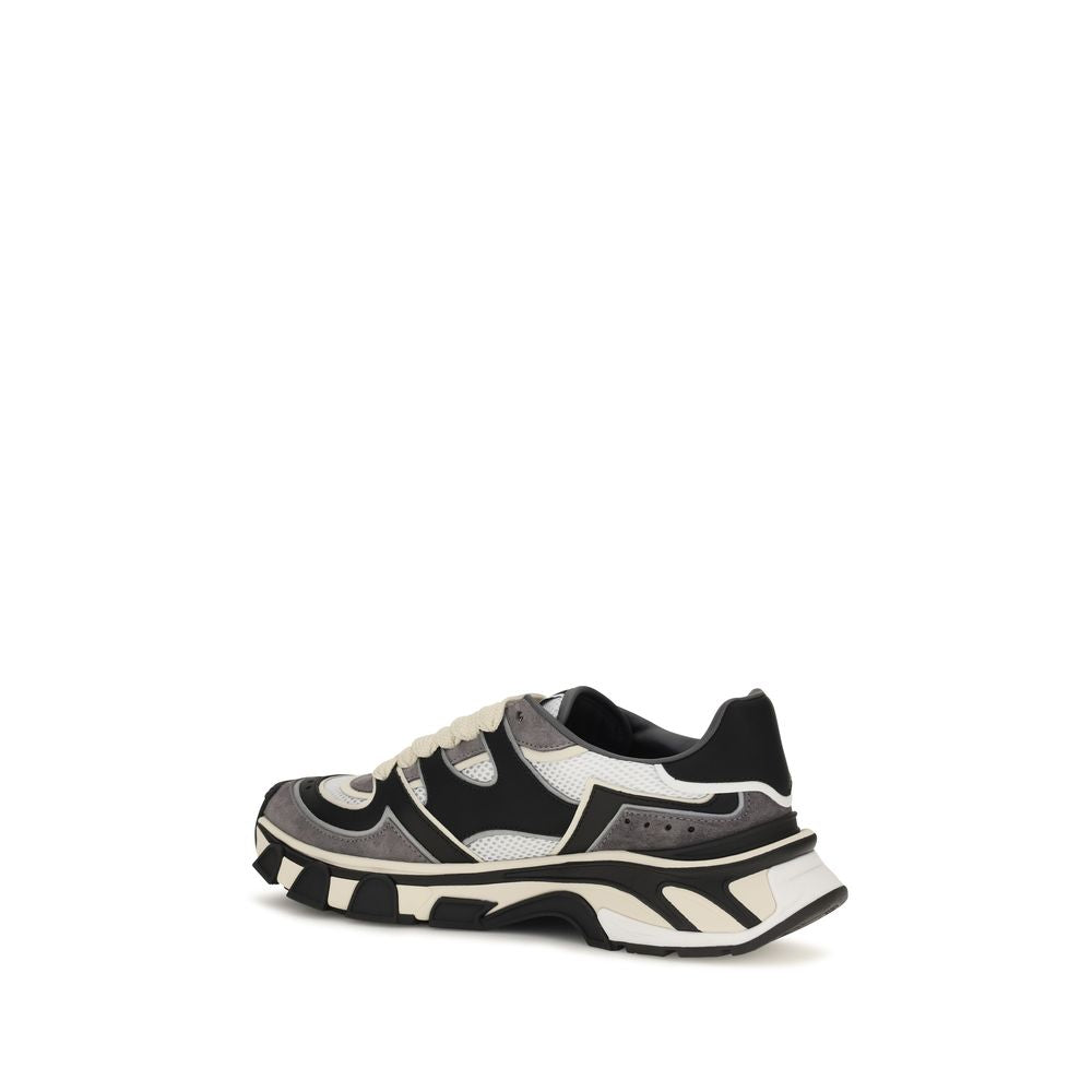 Dolce & Gabbana Gray Calfskin Chunky Sneakers Bos Taurus