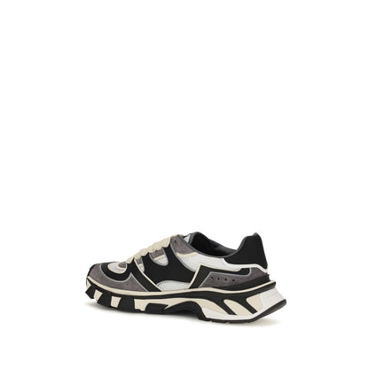 Dolce & Gabbana Gray Calfskin Chunky Sneakers Bos Taurus