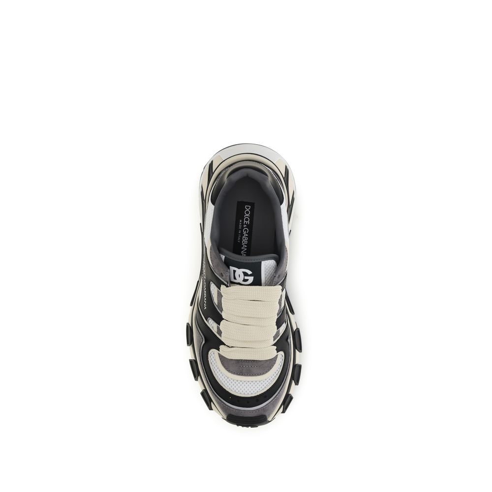 Dolce & Gabbana Gray Calfskin Chunky Sneakers Bos Taurus