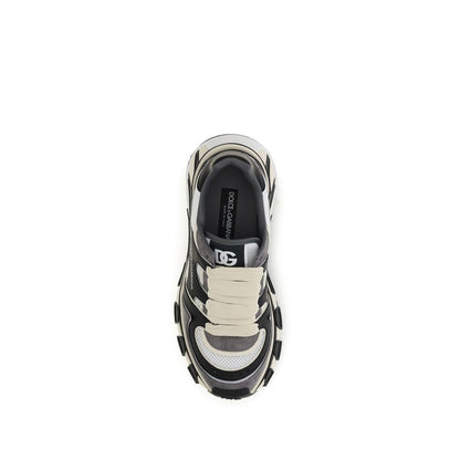 Dolce & Gabbana Gray Calfskin Chunky Sneakers Bos Taurus