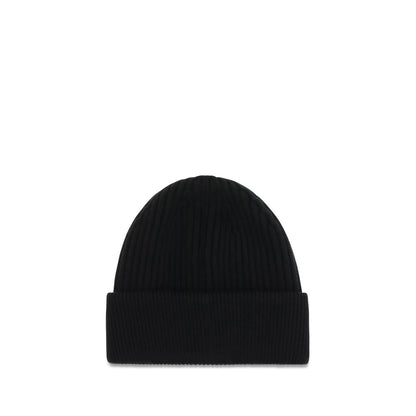 Dolce & Gabbana Bonnet en maille anglaise de laine noire Collection Ovis Aries