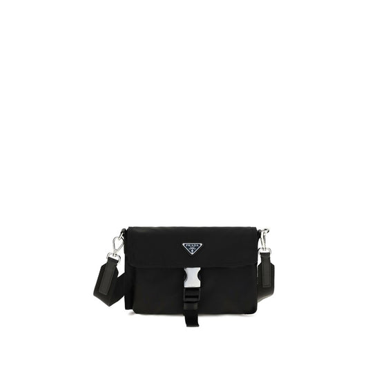 Bolso De Hombro De Prada Negro Con Poliamida Reciclada