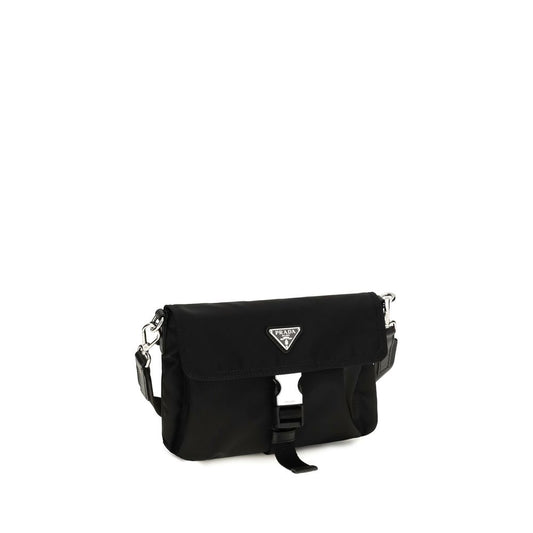 Bolso De Hombro De Prada Negro Con Poliamida Reciclada