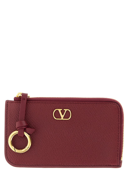 Valentino Garavani Lambskin Cardholder in Bordeaux