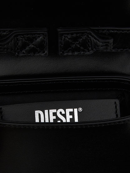 Diesel Black Cowhide Handbag Model 1DR XS