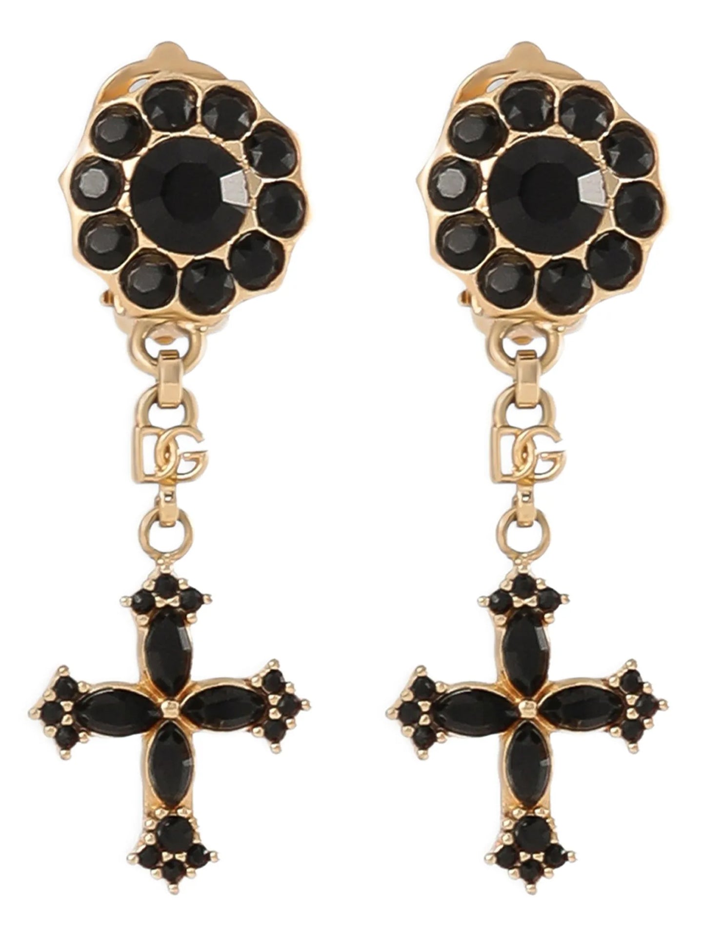 Dolce & Gabbana Boucles d'oreilles en laiton noir à fermeture sécurisée