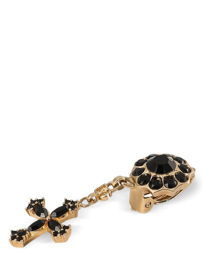 Dolce & Gabbana Boucles d'oreilles en laiton noir à fermeture sécurisée