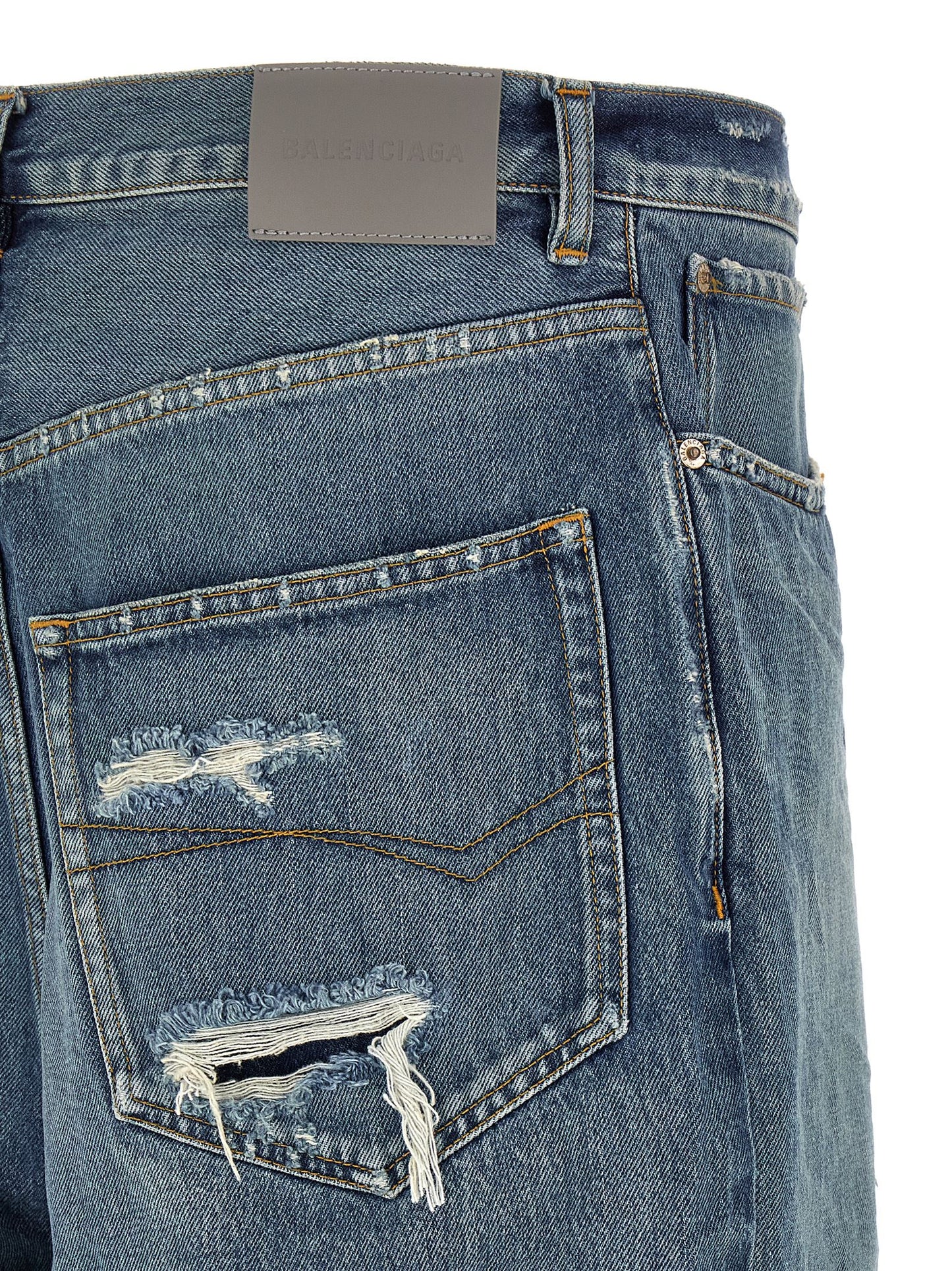Balenciaga Pantalones Vaqueros Relaxed Fit De Algodón Azul