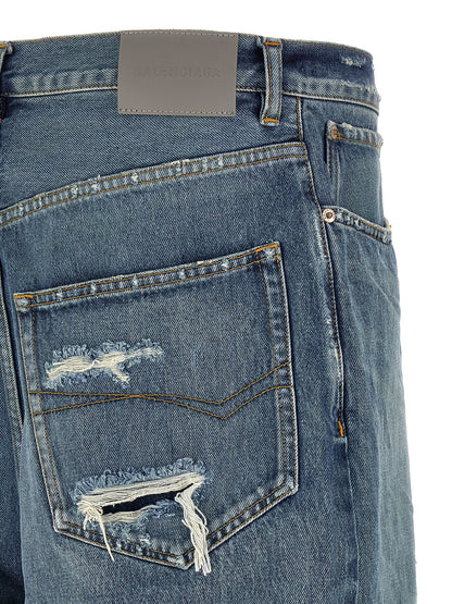 Balenciaga Pantalones Vaqueros Relaxed Fit De Algodón Azul
