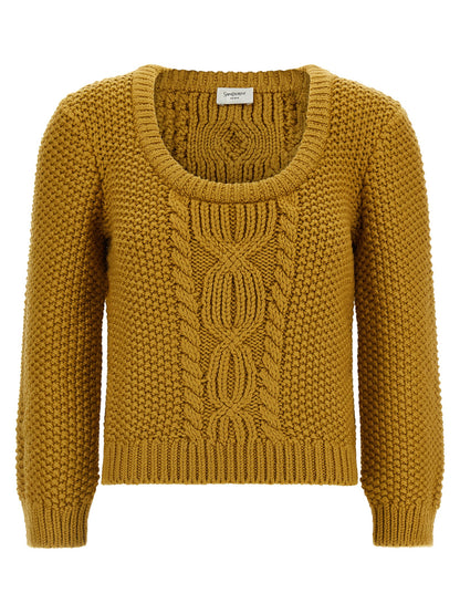 Cardigan De Lana Bicolor Estilo Moderno Saint Laurent