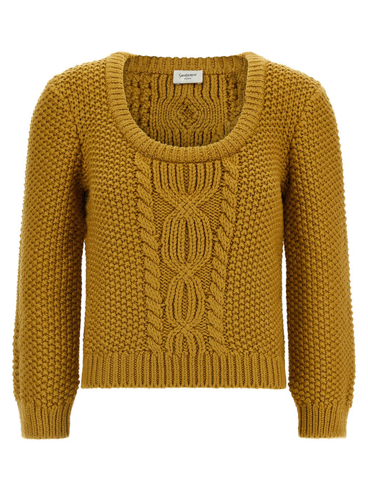 Cardigan De Lana Bicolor Estilo Moderno Saint Laurent