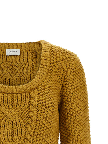 Cardigan De Lana Bicolor Estilo Moderno Saint Laurent