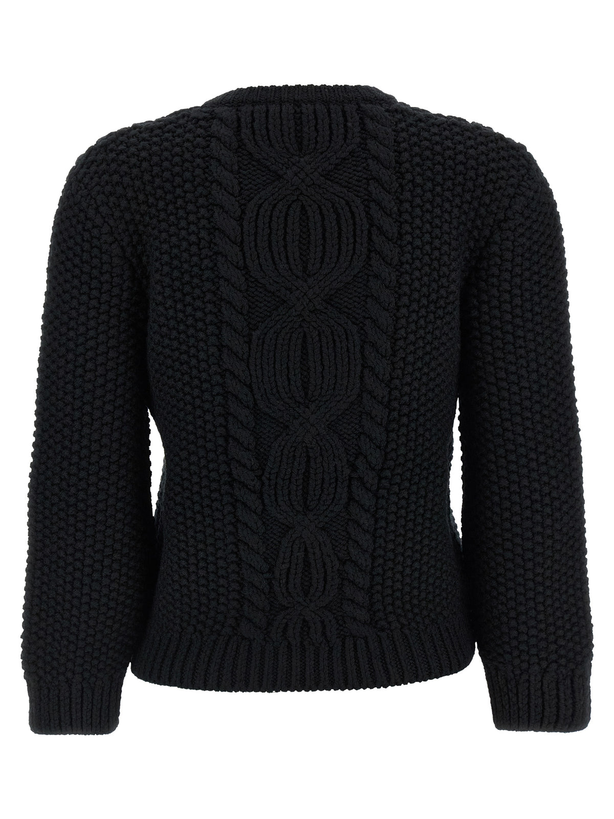 Cardigan court en laine noire Saint Laurent