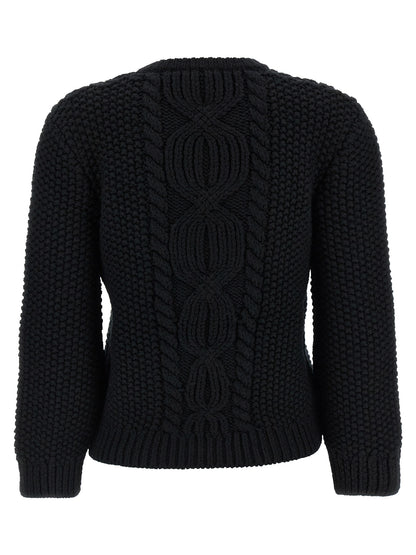Cardigan court en laine noire Saint Laurent