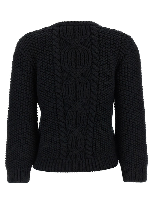 Cárdigan de Lana Negra Saint Laurent de Corte Acortado