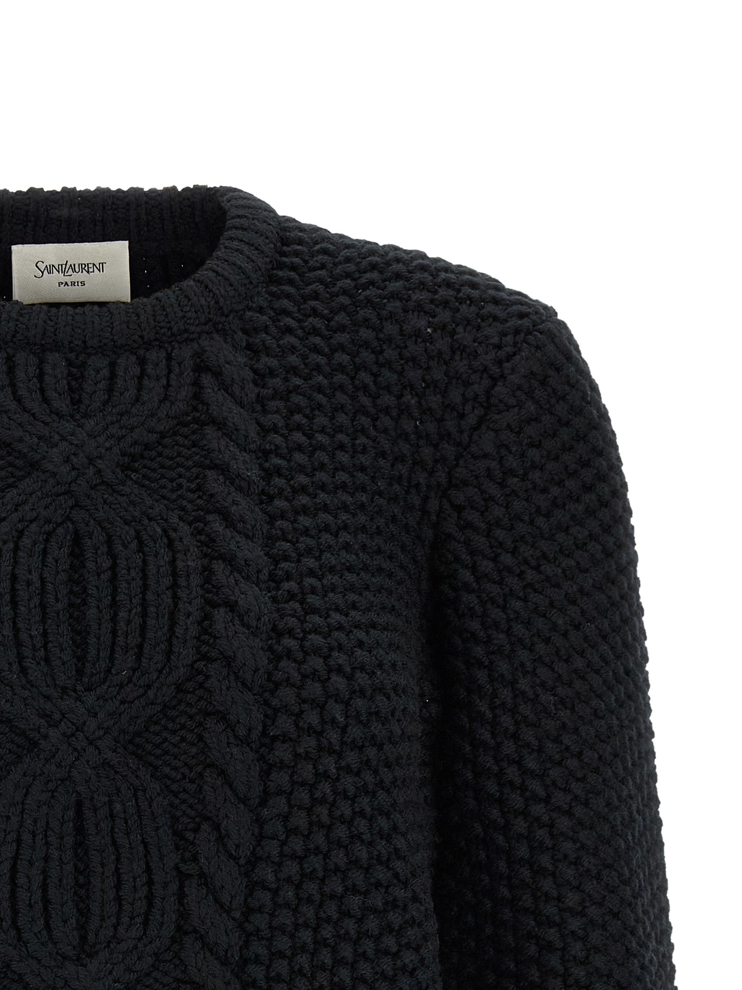 Cardigan court en laine noire Saint Laurent