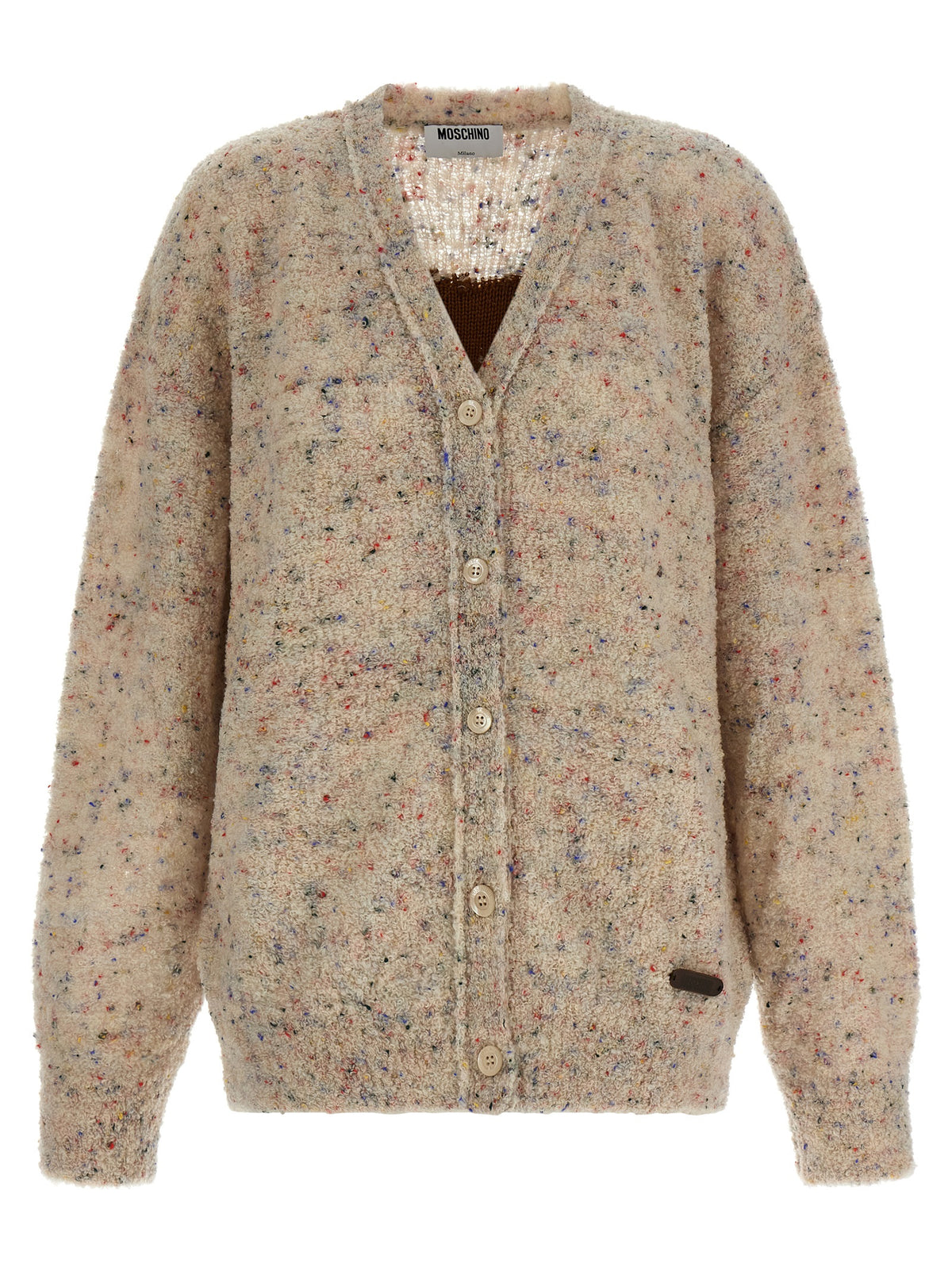 Cardigan en Laine Vierge Beige Moschino Maille