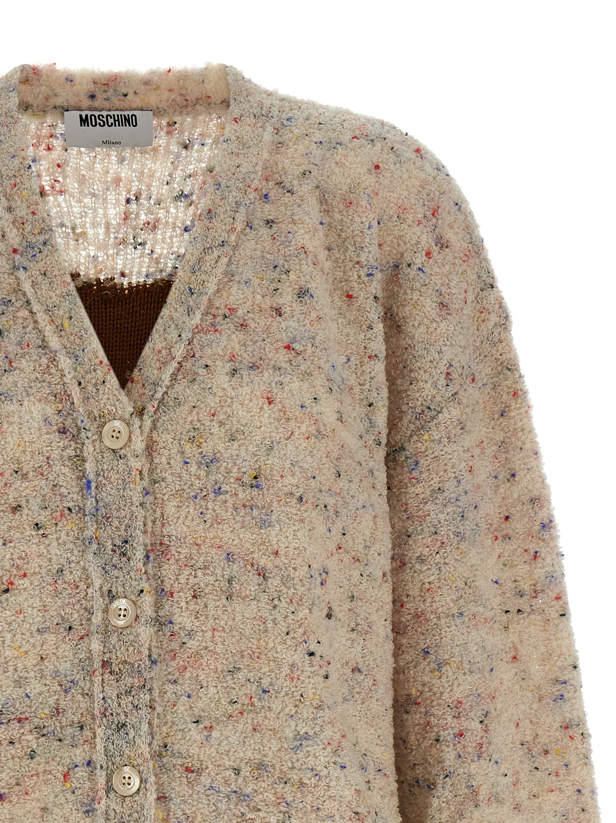 Cardigan en Laine Vierge Beige Moschino Maille