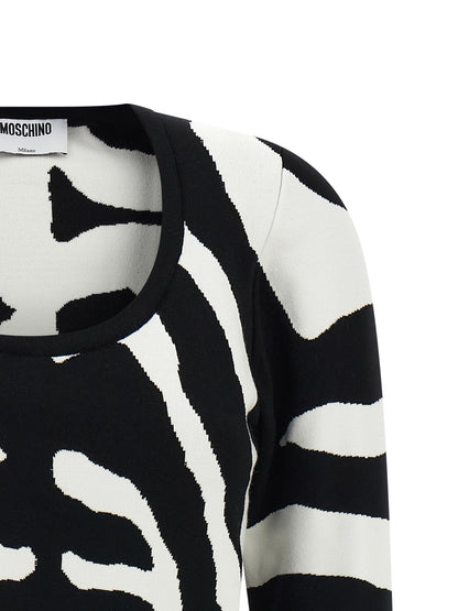 Moschino Black Viscose Cardigan Contemporary Design