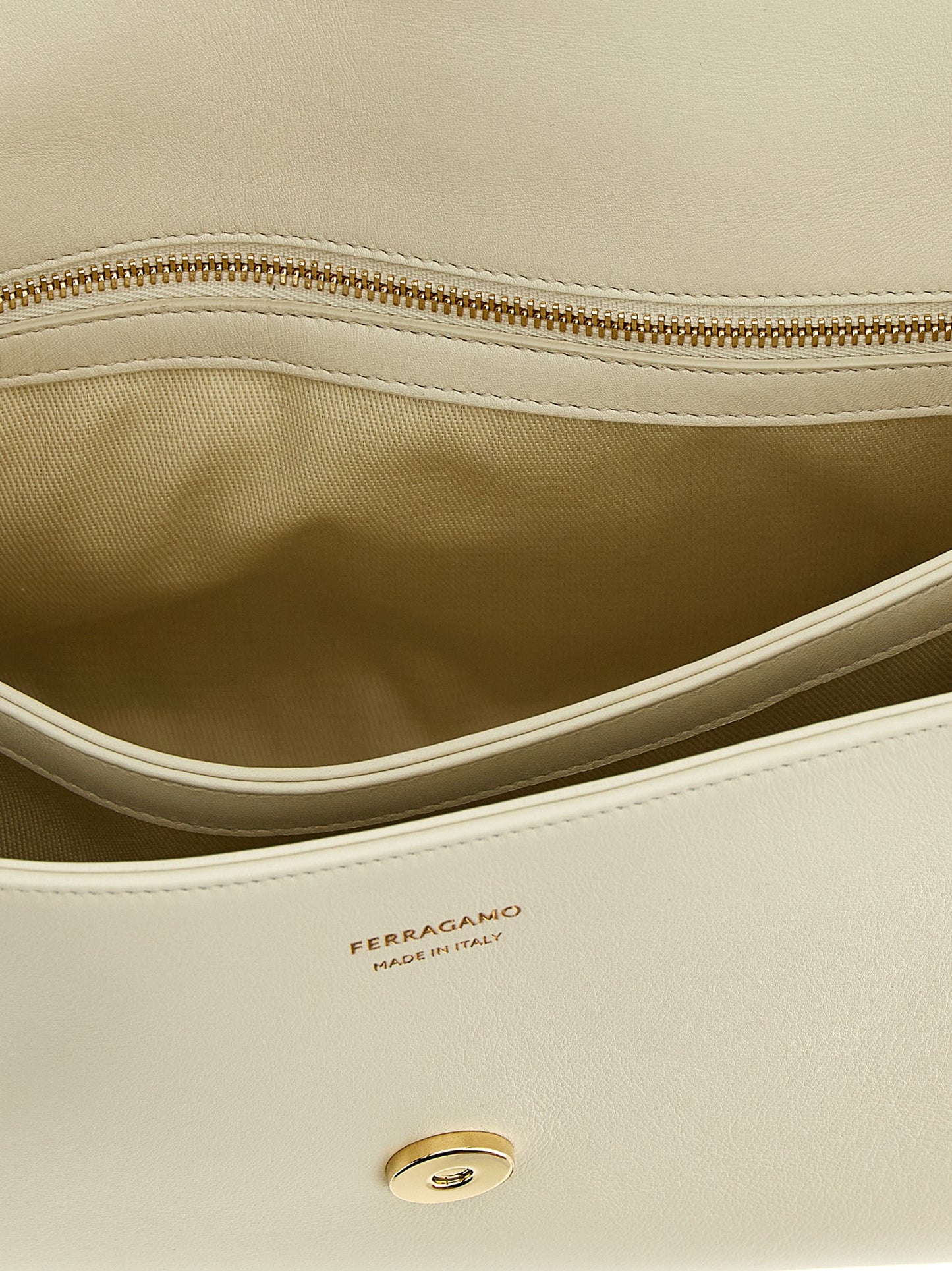 Ferragamo Bolso De Hombro De Piel De Becerro Blanco