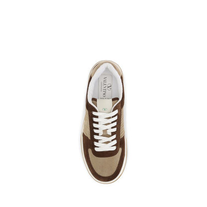 Valentino Garavani Sparry Low-Top Brown Nappa Leather Sneakers