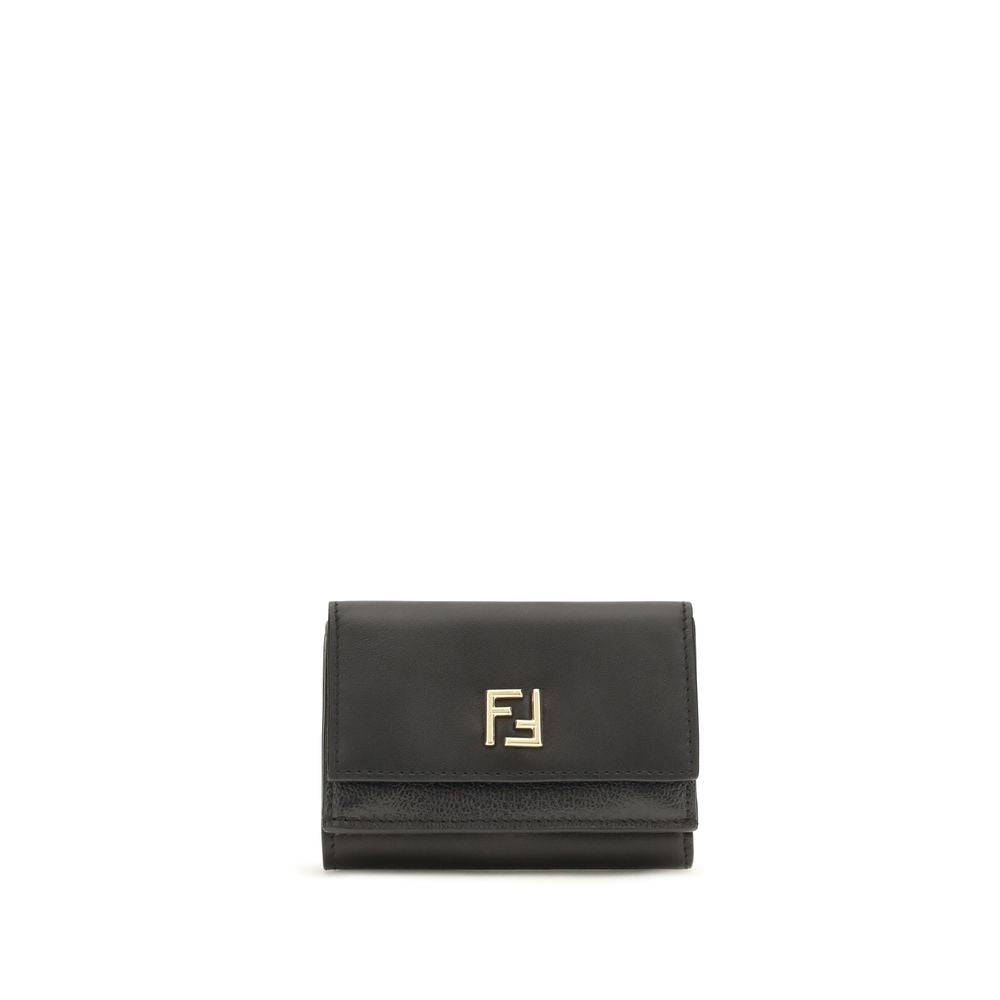 Fendi Monedero De Piel De Ternera Negra Colección Bos Taurus